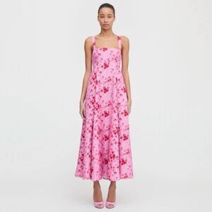 Hill House Pink Floral Midi Dress